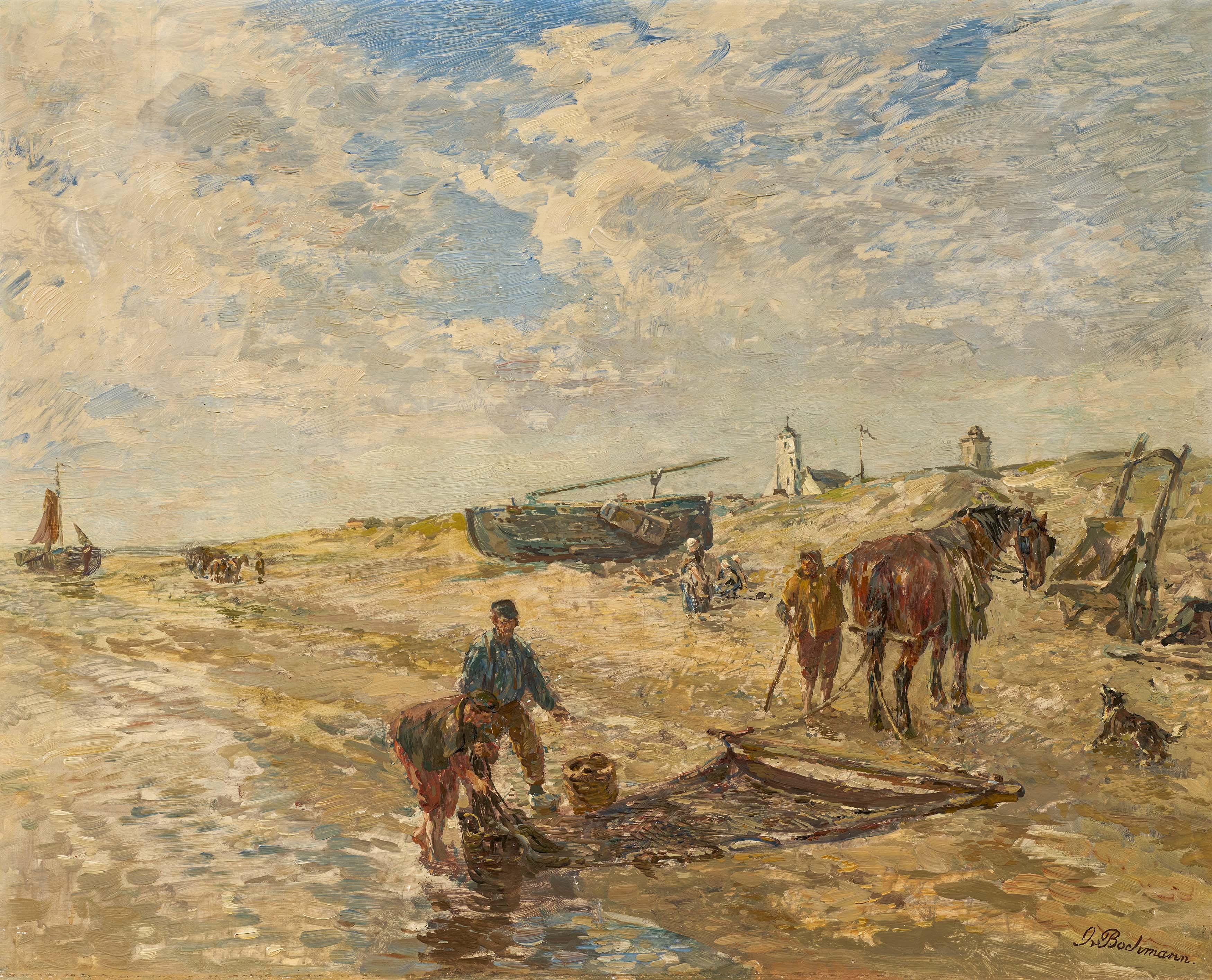 Gregor Von Bochmann - Krabbenfischer am Strand.