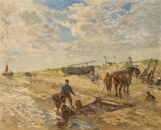 Gregor Von Bochmann - Krabbenfischer am Strand.