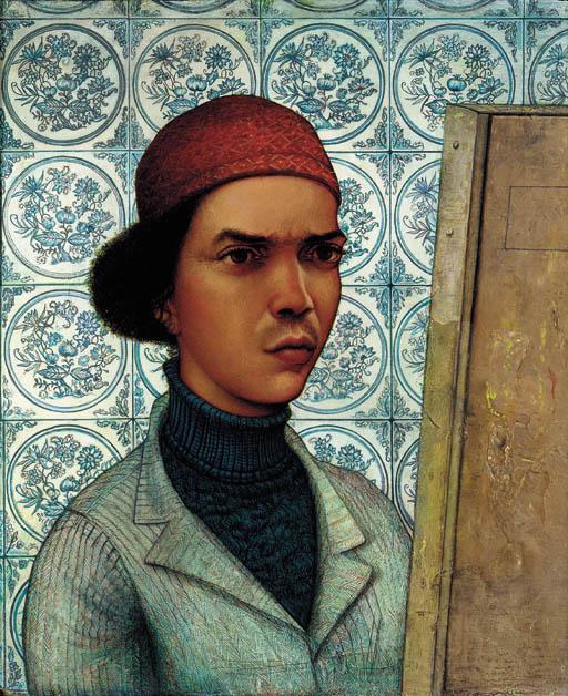 Gregory Gillespie - Portrait of a Painter (formerly titled Dark Painter)