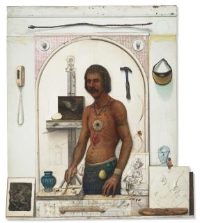 Gregory Gillespie - Self-Portrait with Bread and Chakras