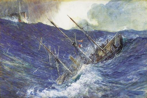 Gregory Robinson - The Nimrod under tow from the Koonya