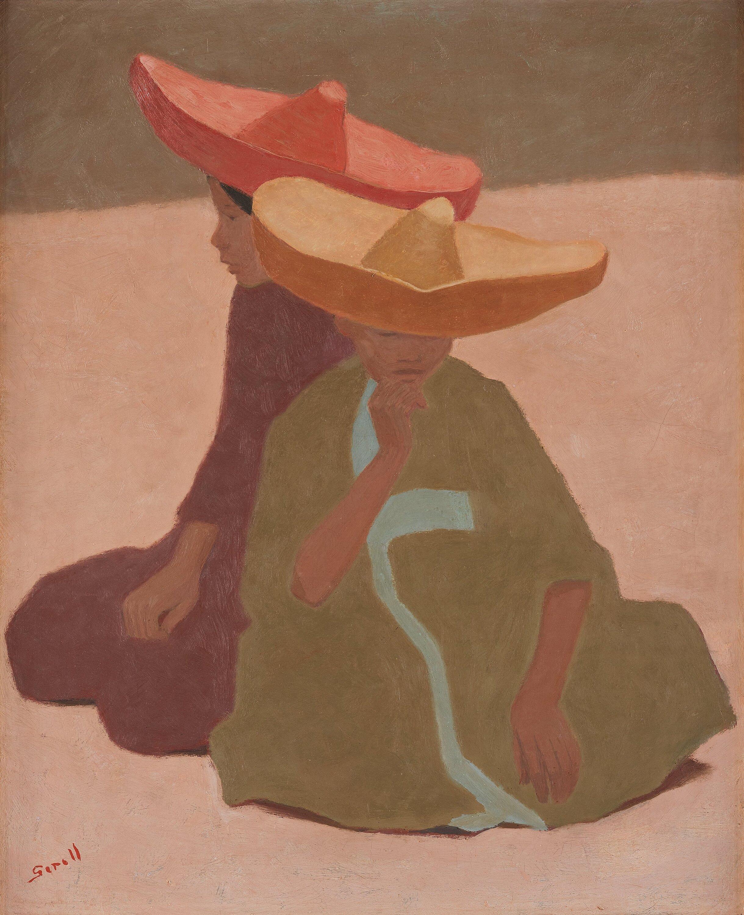 Greta Gerell - Seated children in large hats