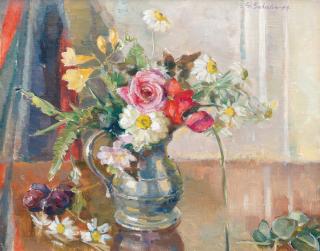 Greta Schalin - Still Life With Flowers.