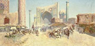Grigorii Ivanovich Gabashvili - The Bazaar In Samarkand