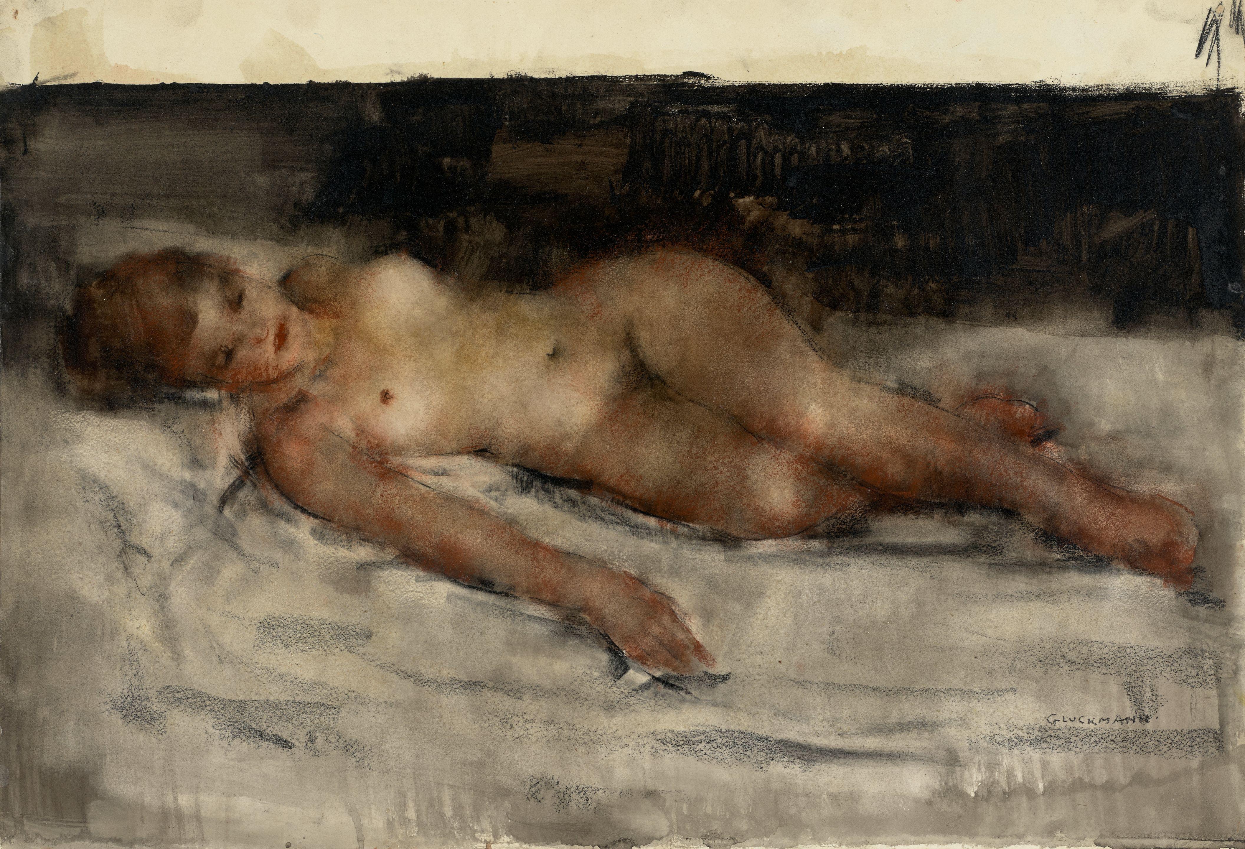 Grigory Gluckmann - Reclining nude