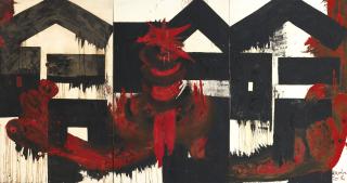 Gu Wenda - Exclamatory Word And Bound Human Innards Series: Ha! Ha! Ha! (Triptych)