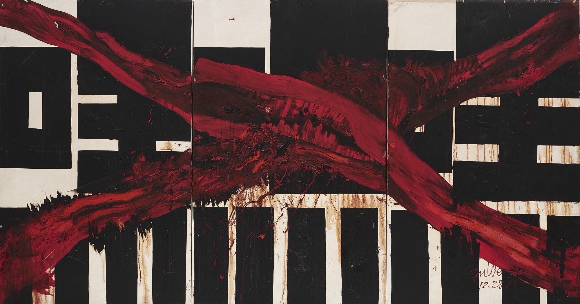 Gu Wenda - Exclamatory Word And Bound Human Innards Series: He! He! He! (Triptych)