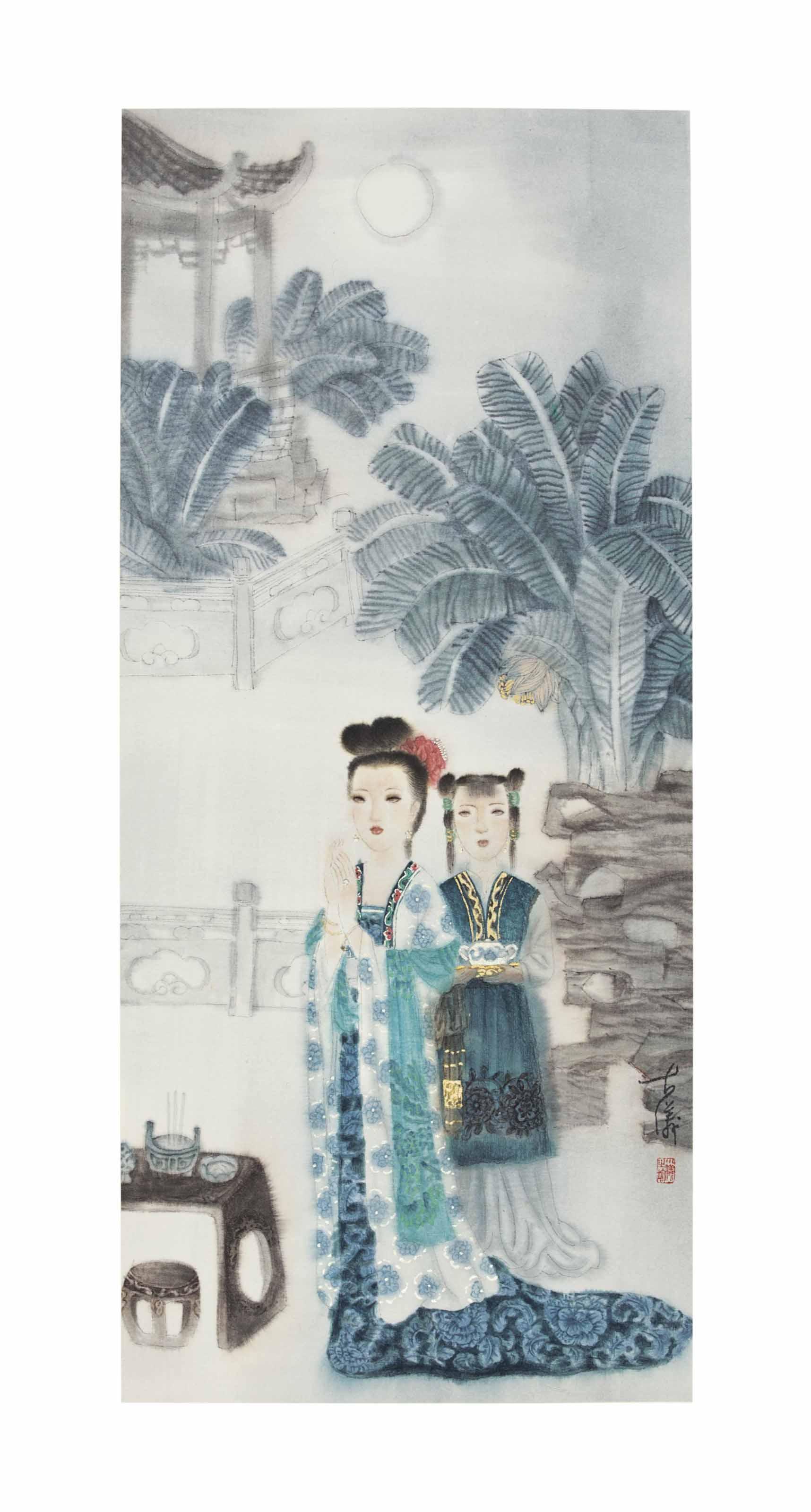 Gu Yi - Diaochan Worshipping The Moon