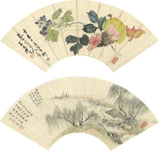 Gu Yun - River Pavilion By Willows; Vegetables