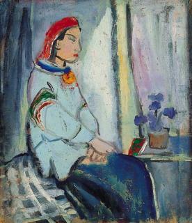 Guan Liang - Girl with red head cloth