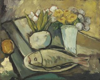 Guan Liang - Still Life And Fish