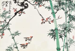 Guan Shanyue - Bamboo and Plum Blossoms