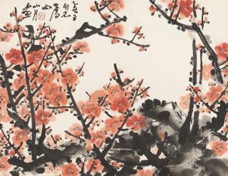 Guan Shanyue - Red Plum Blossom