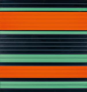 Günter Fruhtrunk - Ohne Titel (Komposition in Rot , Grün und Schwarz).