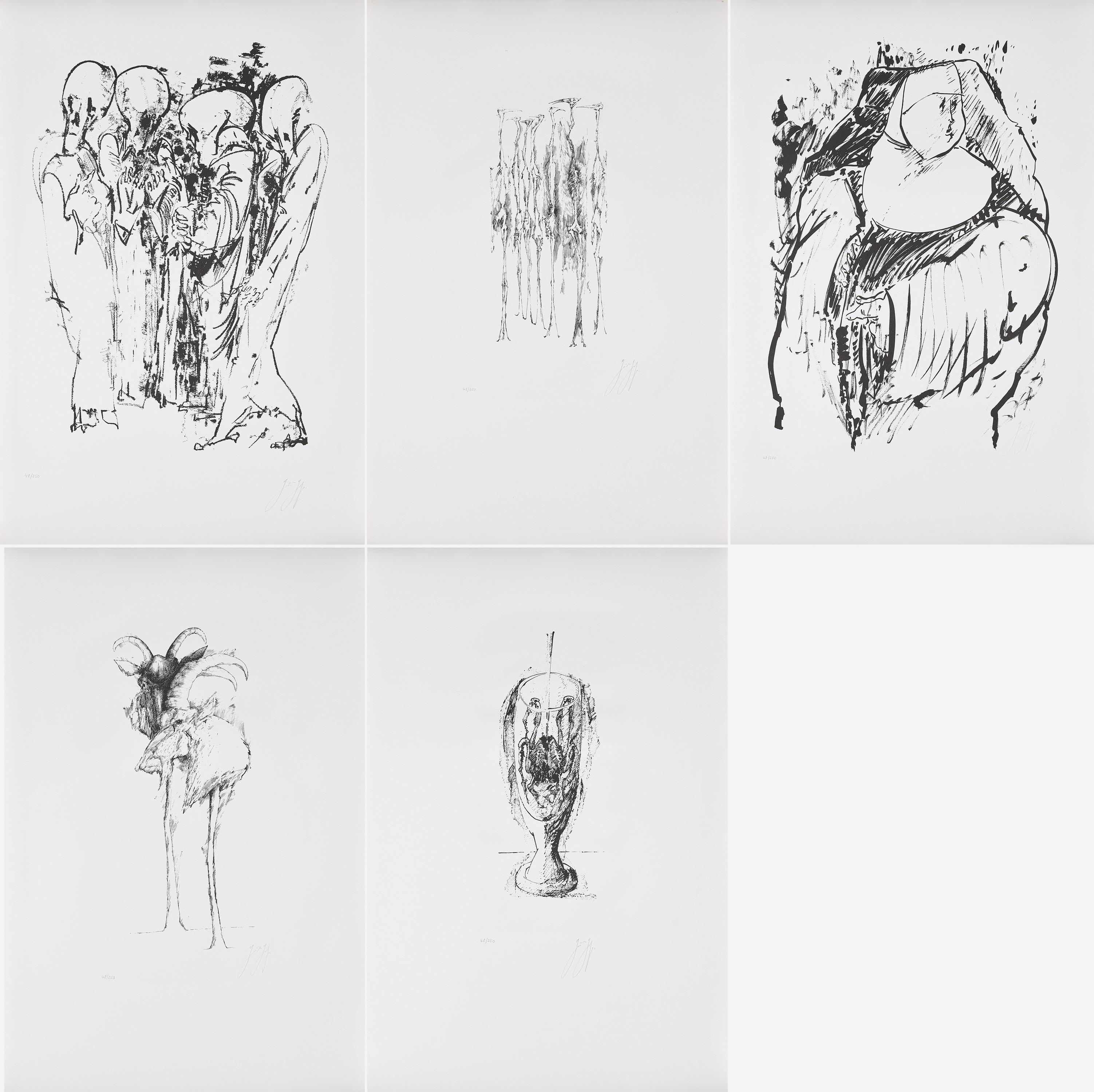 Günter Grass - Konvolut von 5 Radierungen.