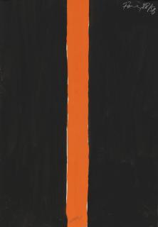 Günther Förg - Ohne Titel (5B, schwarz mit orange)