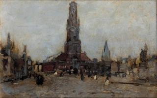 Guglielmo Ciardi - A Square In Bruges