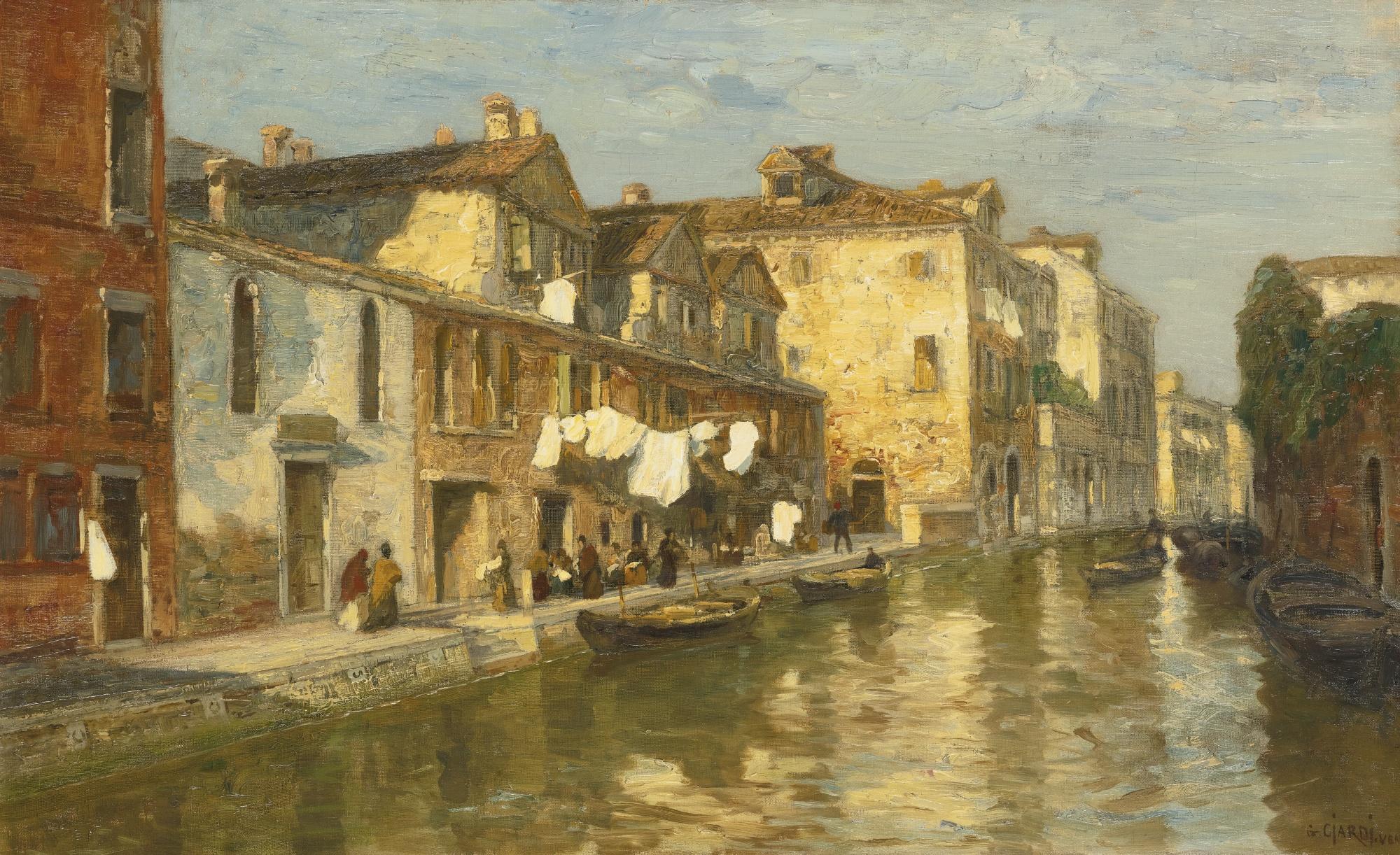 Guglielmo Ciardi - Italian an Afternoon On A Venetian Canal