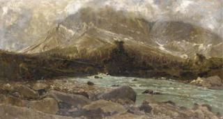 Guglielmo Ciardi - Paesaggio Alpino con Torrente