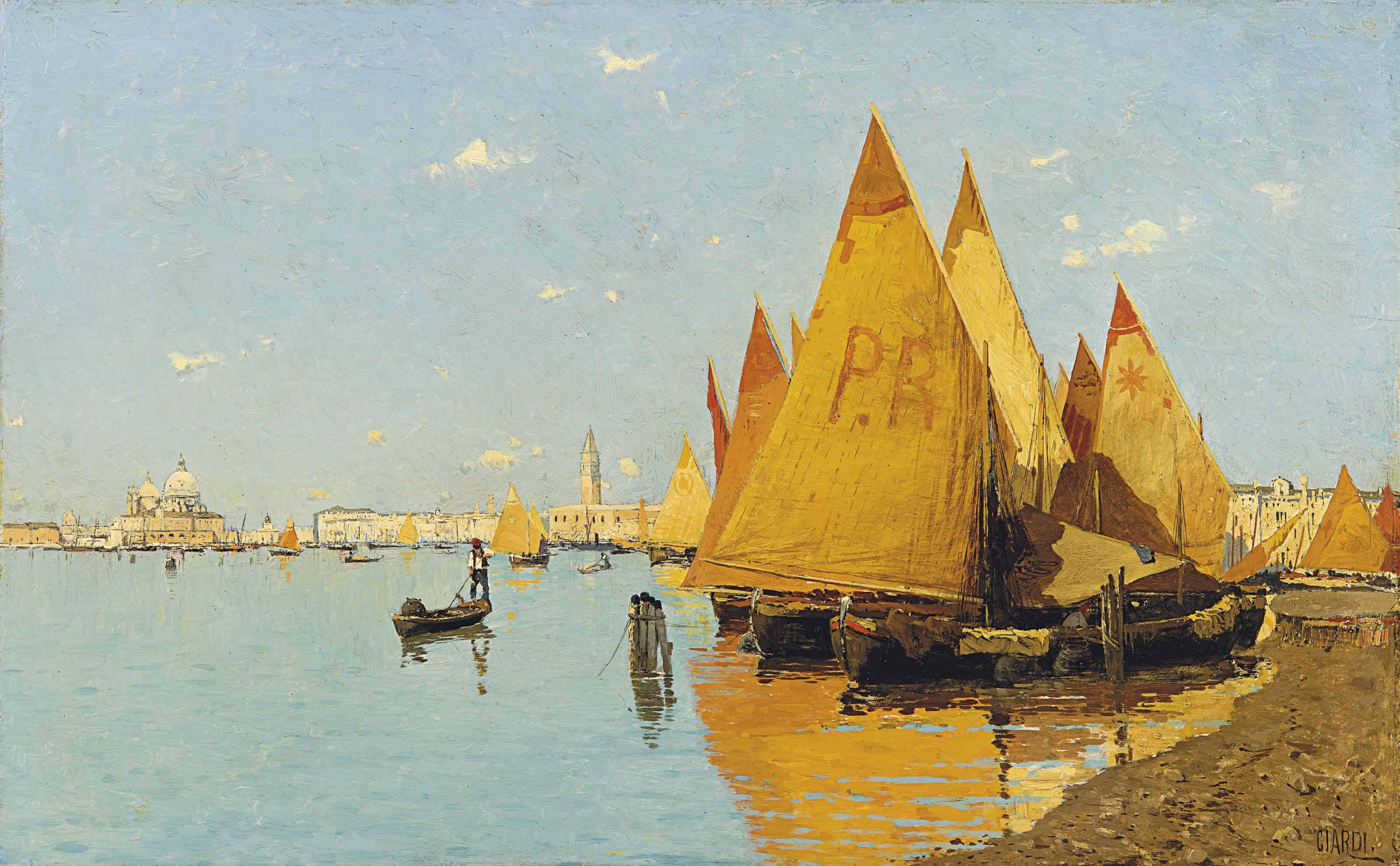 Guglielmo Ciardi - Vele in Laguna