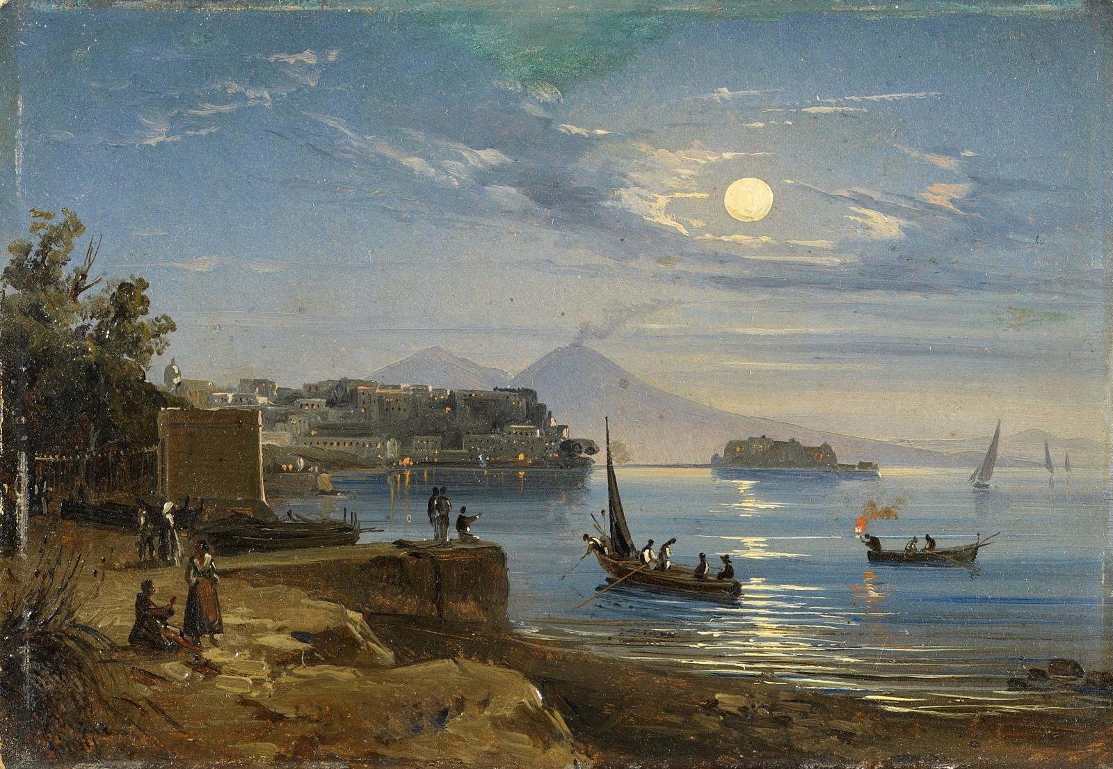 Gugliemo Giusti - Vollmondnacht über der Bucht von Neapel