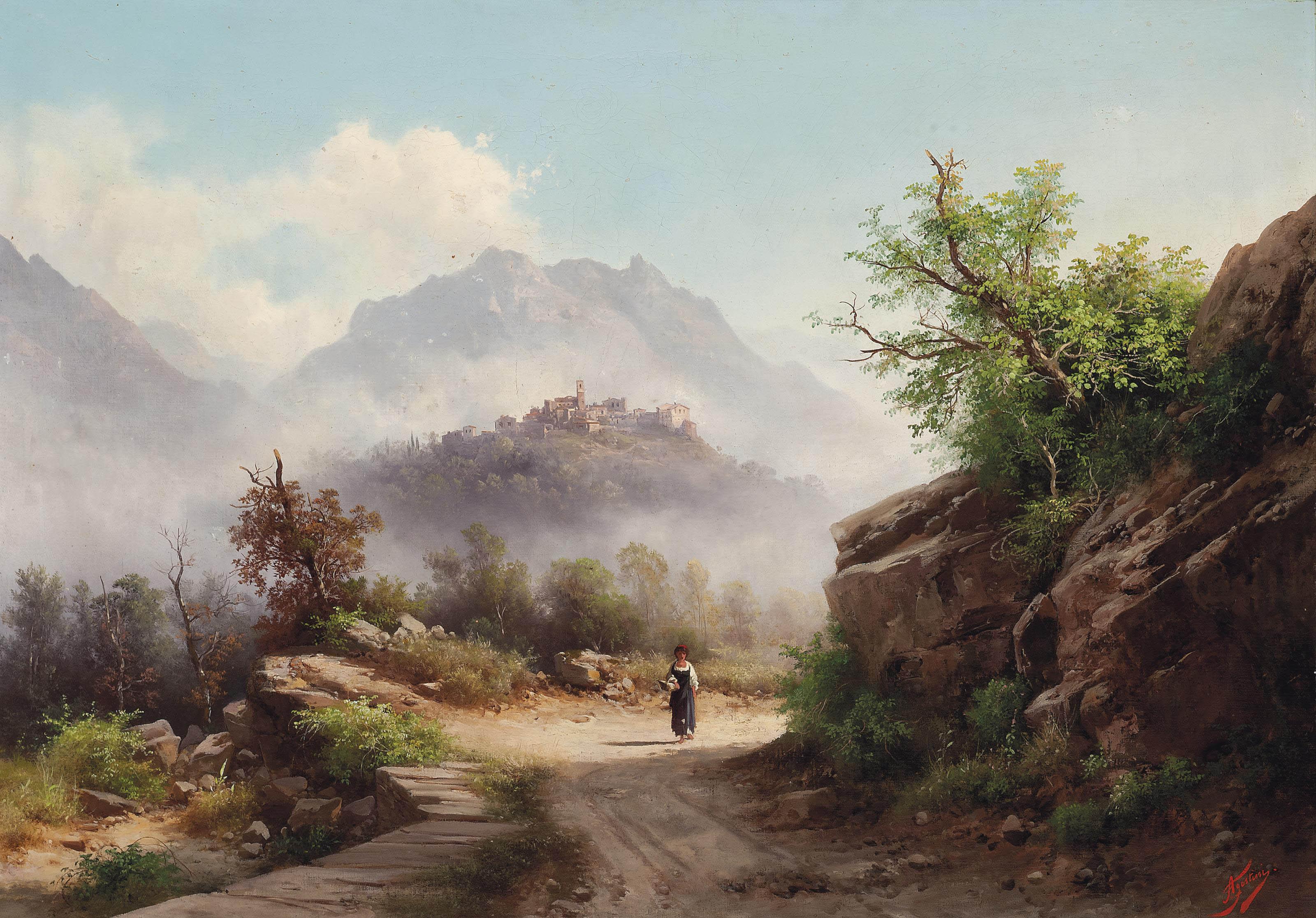 Guido Agostini - A Girl On The Road To San Marcello Pistoiese, Italy