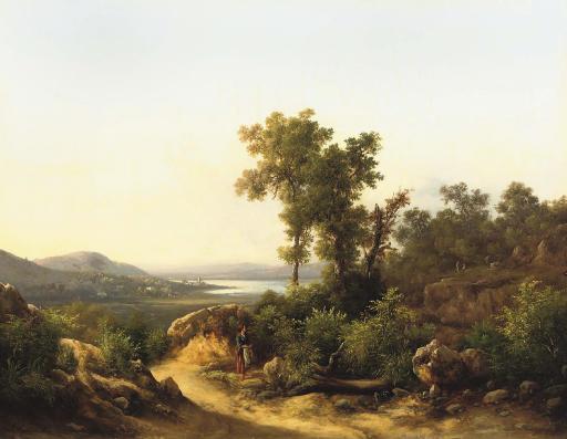 Guido Agostini - Motivo apresso il lago Trasimeno: a view of lake Trasimeno, Italy