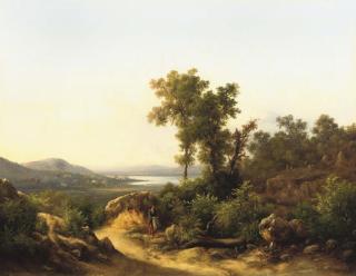 Guido Agostini - Motivo apresso il lago Trasimeno: a view of lake Trasimeno, Italy