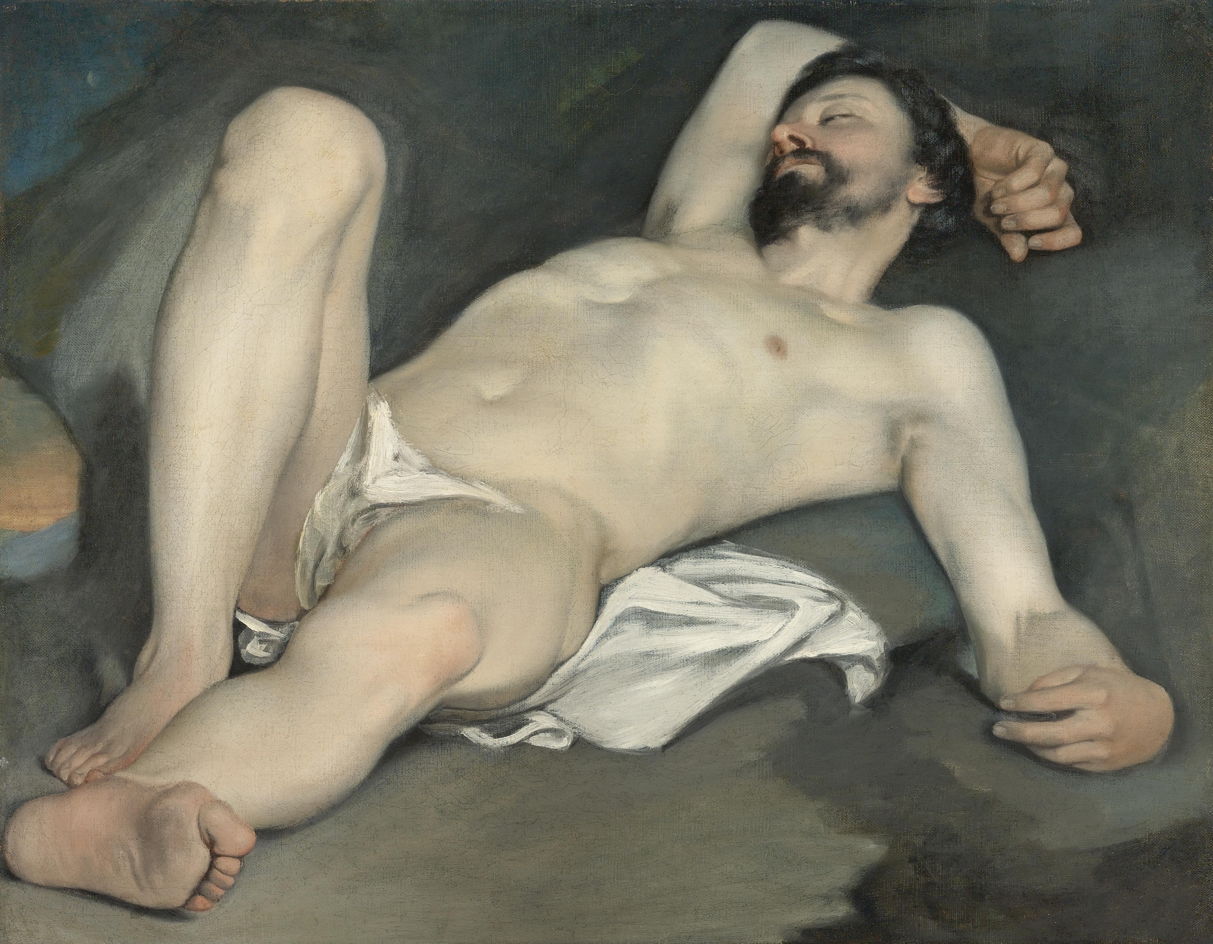 Guido Cagnacci - Reclining Male Nude