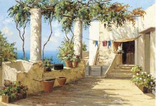 Guido Odierna - A sunlit terrace, Anacapri