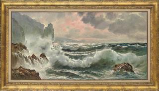 Guido Odierna - Seascape with crashing waves