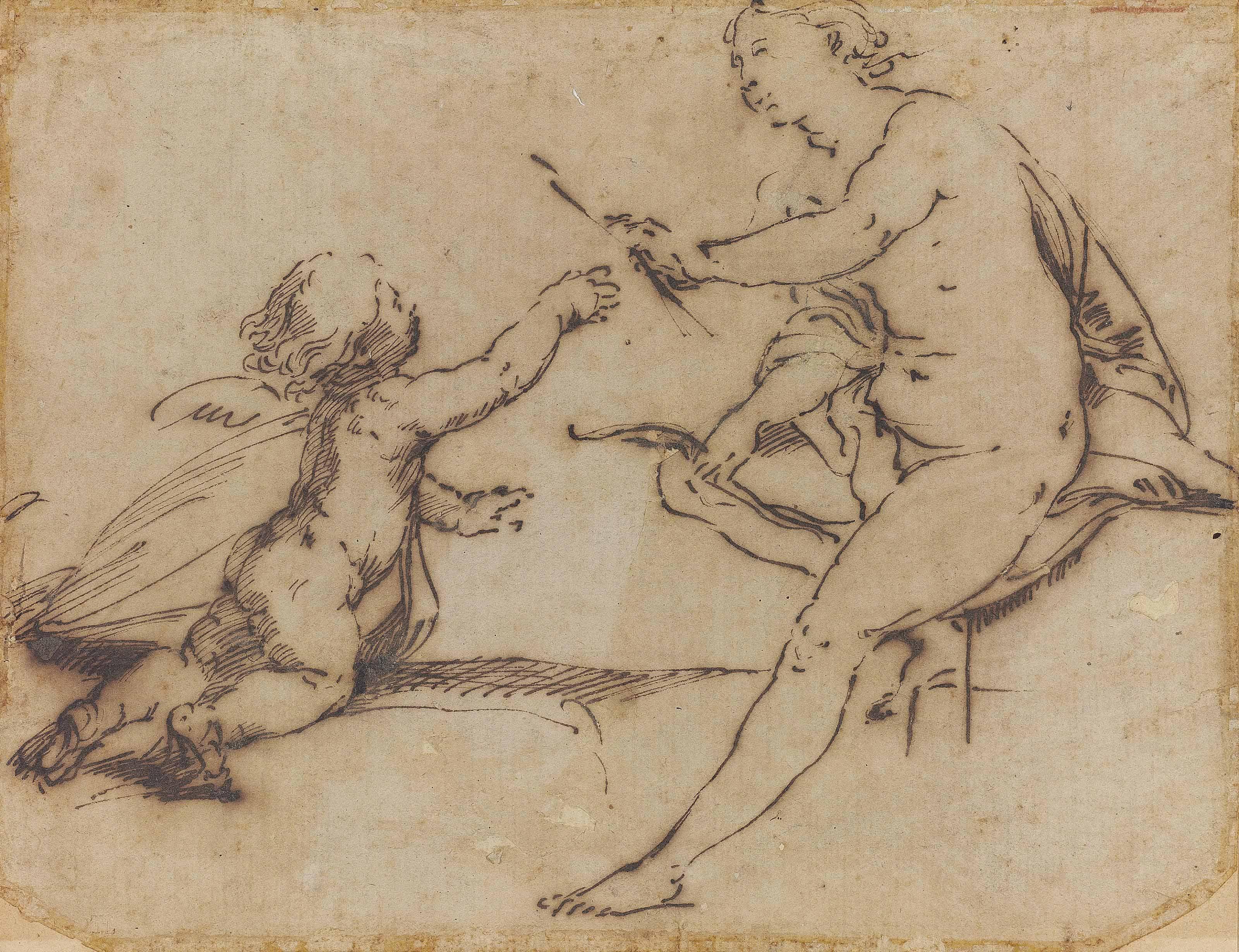 Guido Reni - Cupid pleading with Venus for his bow and arrows