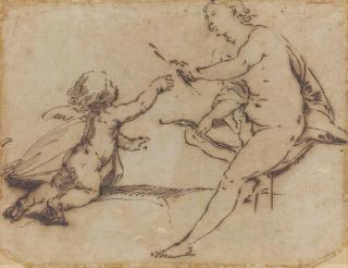 Guido Reni - Cupid pleading with Venus for his bow and arrows