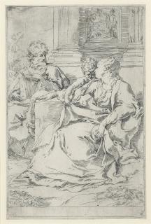 Guido Reni - The Holy Family With A Scriptural Scene In The Background