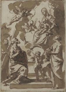 Guido Reni - The Madonna and Child adored by Saint Andrew and a female saint