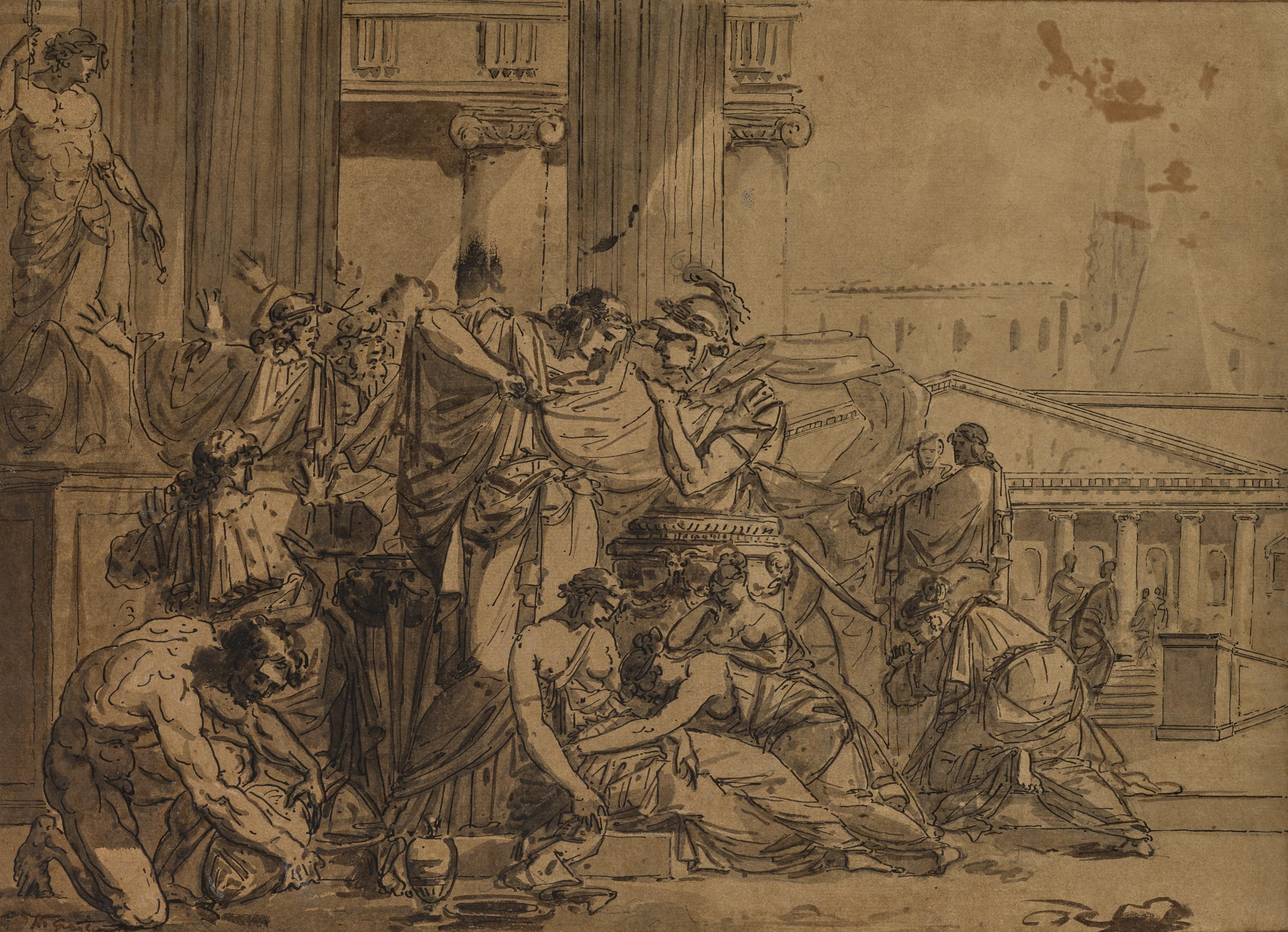 Guillaume Guillon-Lethière - Coresus Sacrificing Himself To Save Callirhoe