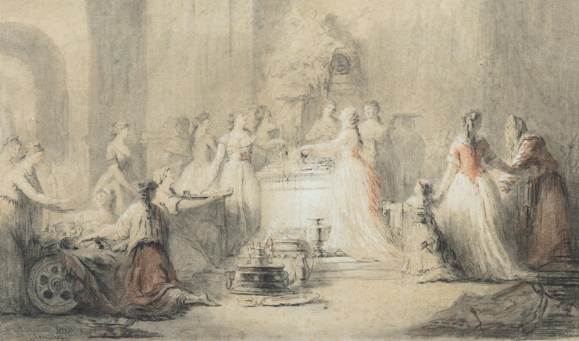 Guillaume Guillon - The women artists offering their jewelry on the Altar of the Nation, 7 September 1789