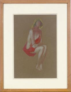 Guillermo Meza - Woman posing in a red blanket and a yellow headress