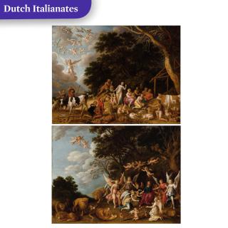 Guilliam Van Nieulandt The Younger - The Annunciation to the Shepherds; Christ comforted by the Angels