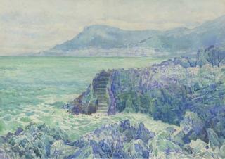 Gunnar Widforss - Des Rochers Sur Une Plage de la Côte D\'Azur