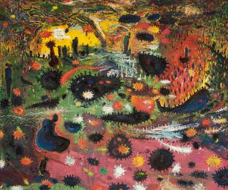 Gunter Damisch - „Flimmerweltwegfeld – Betrachter“.