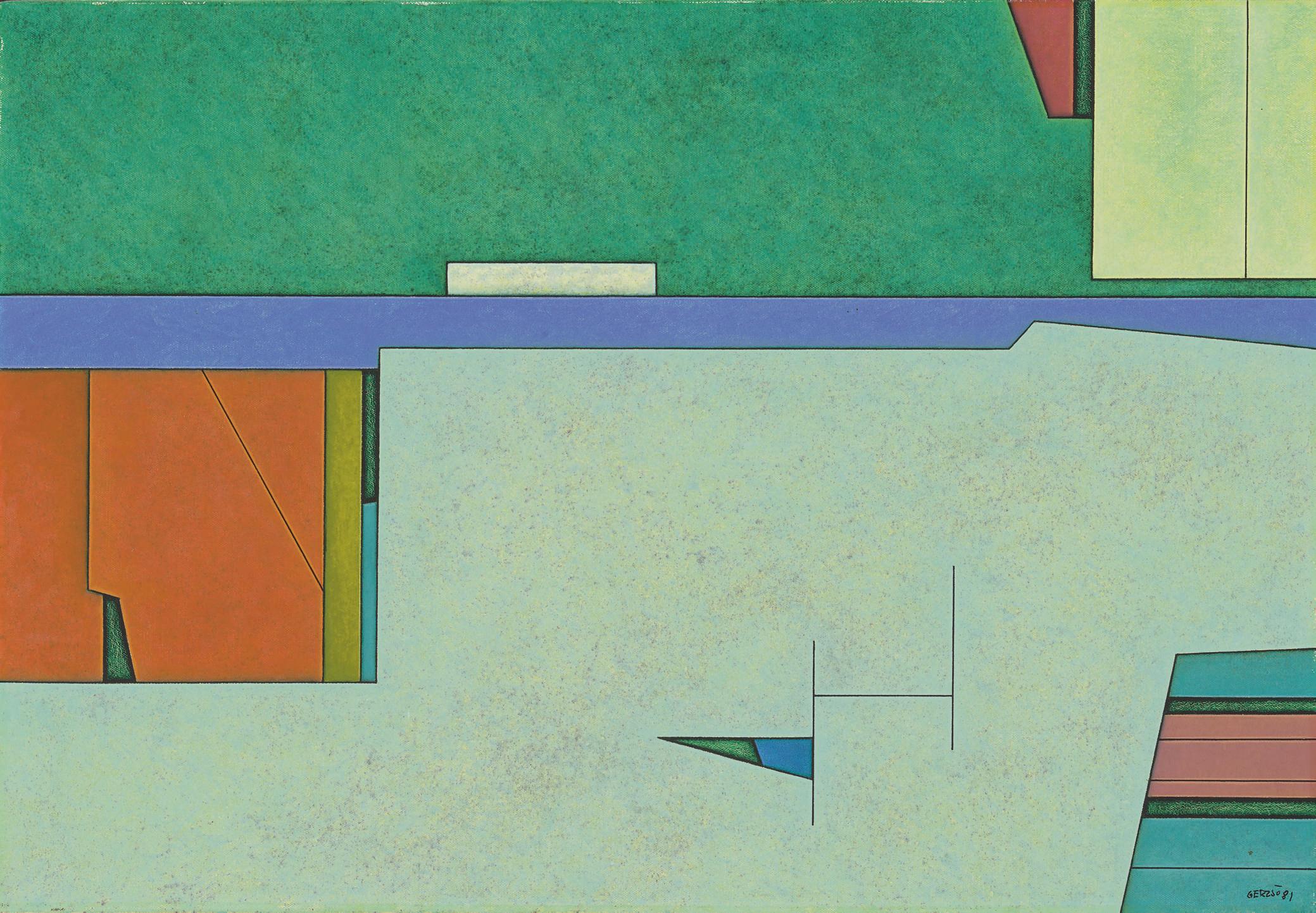 Gunther Gerzso - Azul-Verde-Naranja