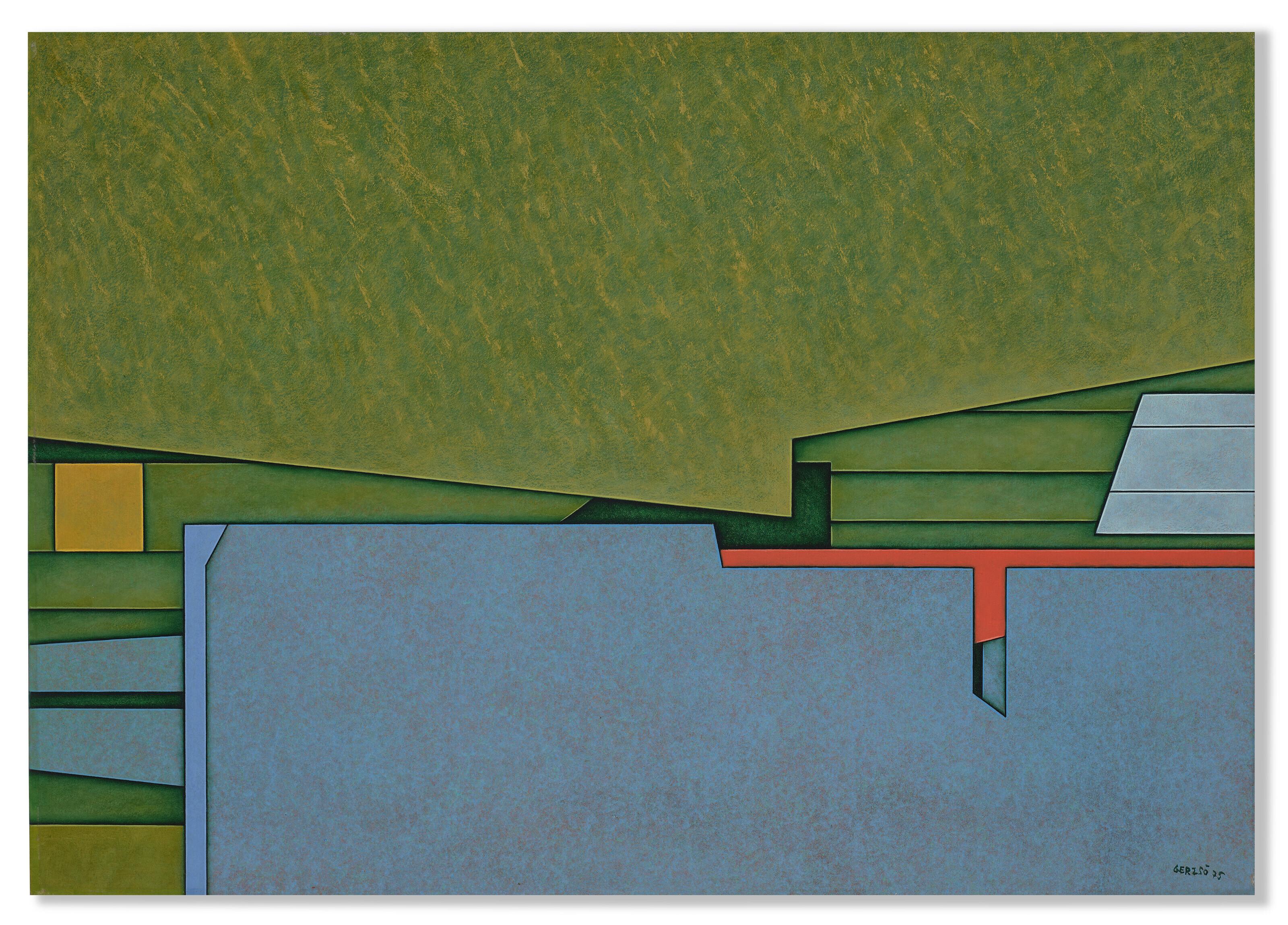 Gunther Gerzso - Azul-Verde-Rojo