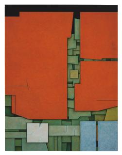 Gunther Gerzso - Naranja-Verde-Azul