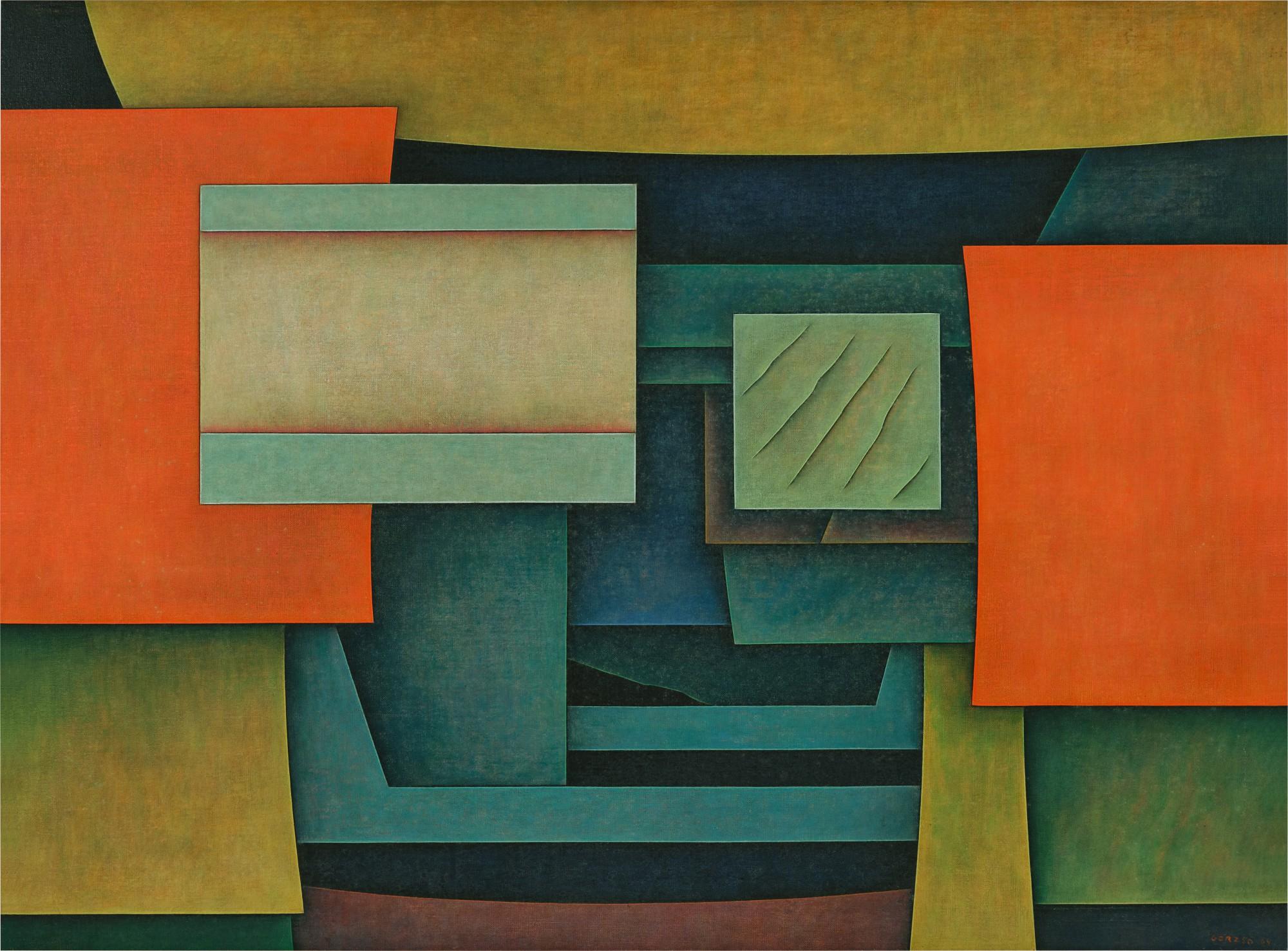 Gunther Gerzso - Paisaje legendario (Azul y naranja)