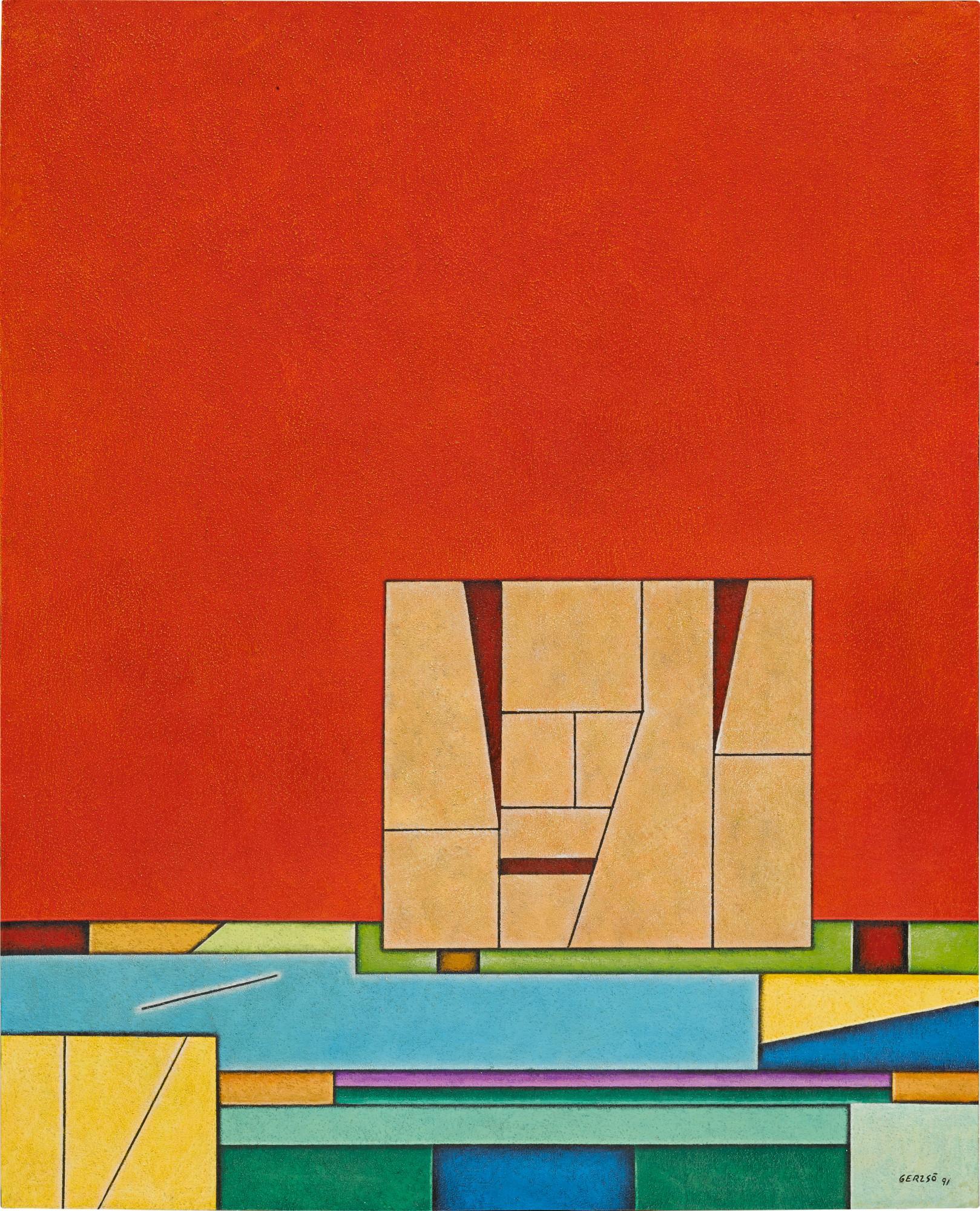 Gunther Gerzso - Paisaje Rojo-Azul