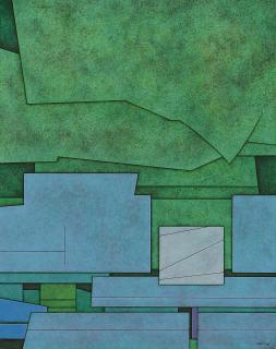 Gunther Gerzso - Verde-azul-blanco