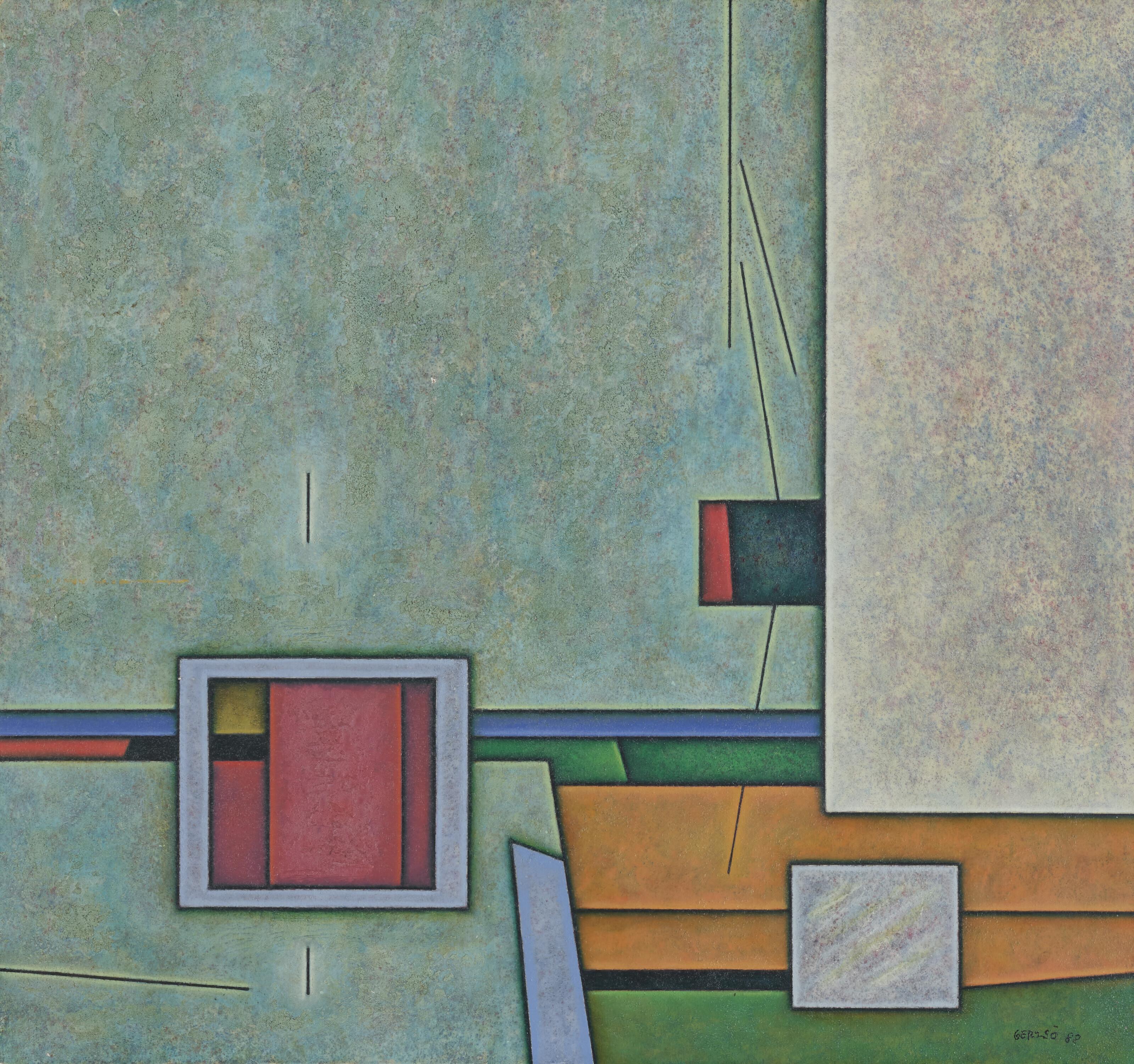 Gunther Gerzso - Verde-Blanco-Naranja