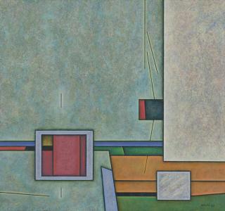 Gunther Gerzso - Verde-Blanco-Naranja