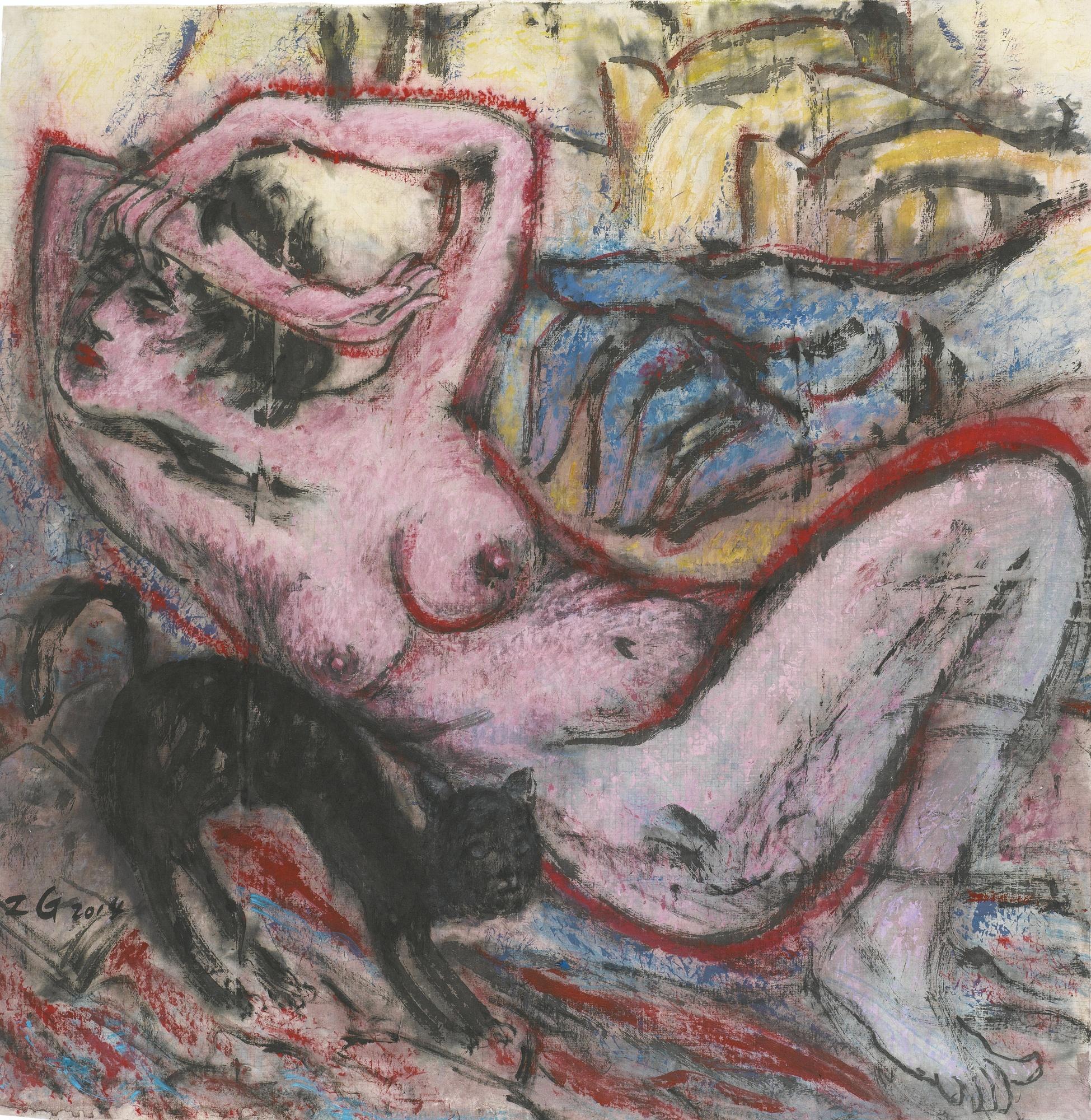 Guo Zhen - Reclining Woman